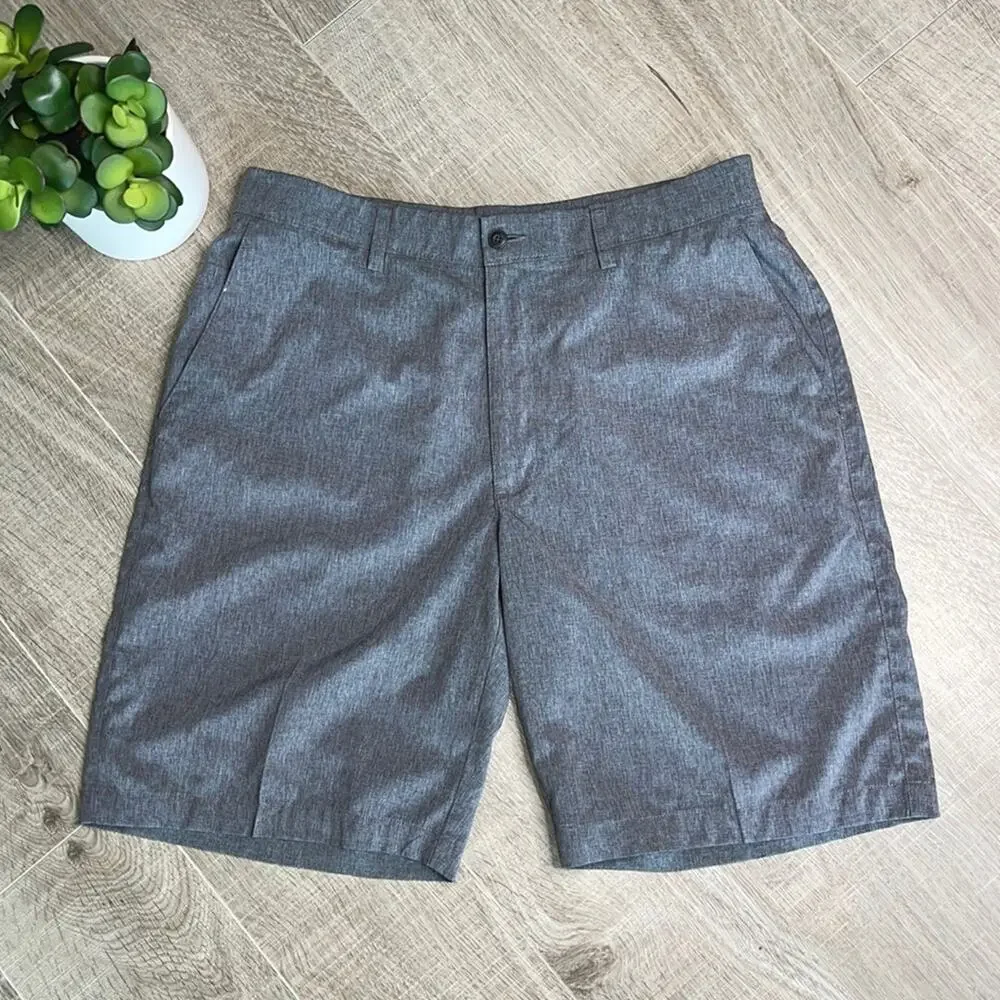PGA Tour Mens Gray Flat Front Golf Shorts Size 34